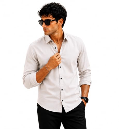 Zilcon Men's Coffee Cotton Shirt